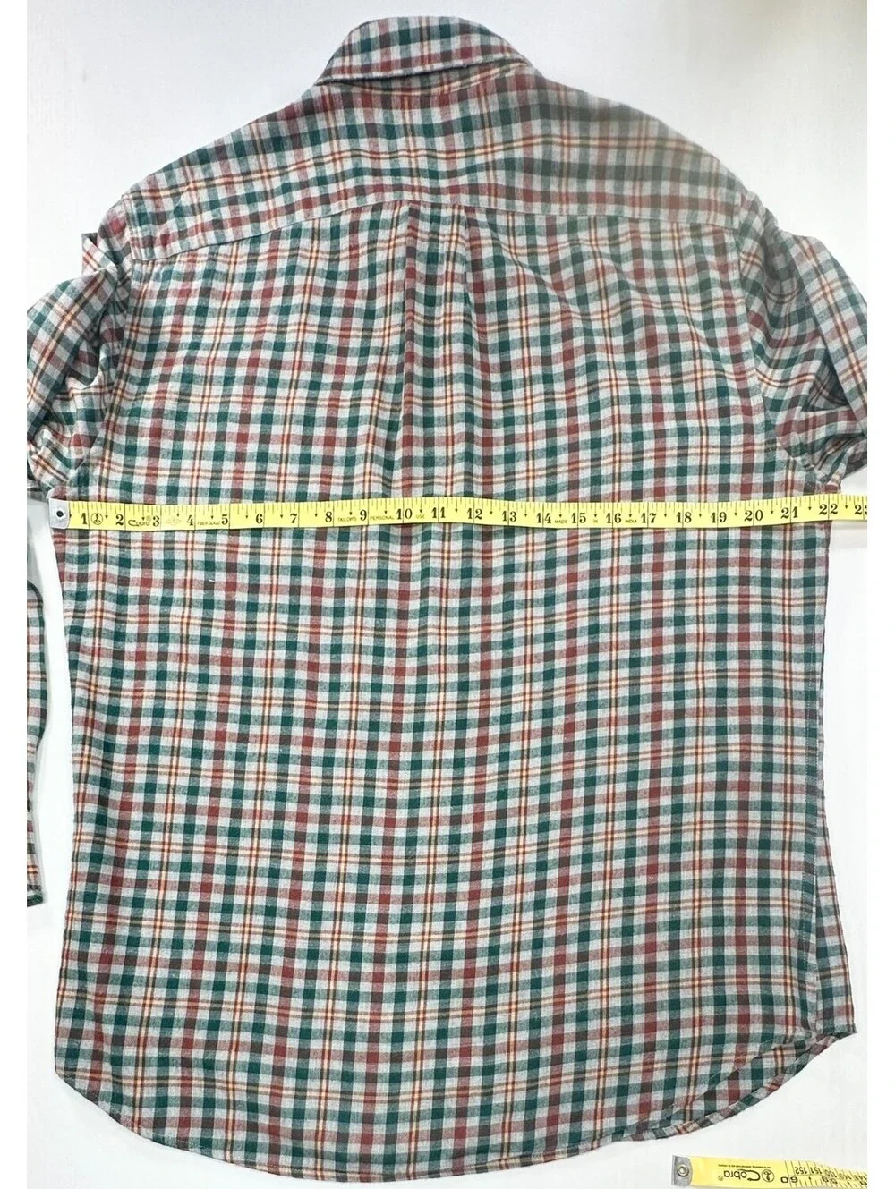 J Crew Check Plaid Oxford Button Up Green Red Mens M